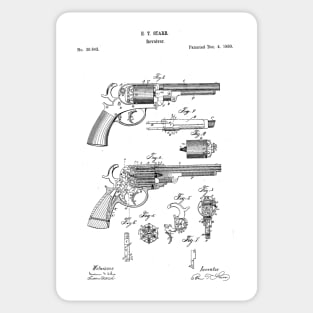 Starr DA Revolver Patent (black) Sticker